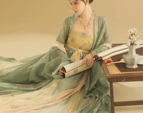 桔屿原创汉服女诃子裙【簪花】中国风大袖衫唐...