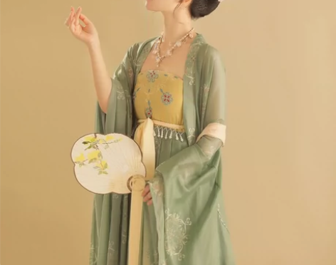 桔屿原创汉服女诃子裙【簪花】大袖衫唐制刺绣...