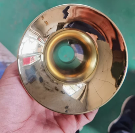 黄铜加厚08唢呐碗D调下口11.5上口2....