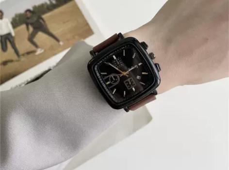 方形手表女款ins风小众设计森系初高中学生...