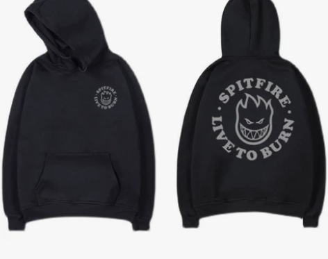 欧美街头SPITFIRE小火人反光套头卫衣...