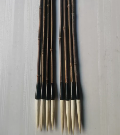 感谢咸鱼平台，家里库存瑕疵紫竹杆长峰羊毫笔...