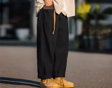 净化眼球春秋潮牌工装裤男宽松直筒日系阔腿运...