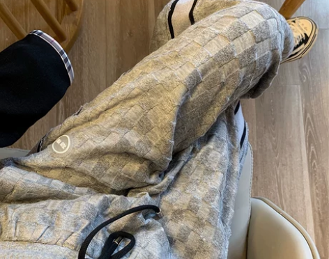 灰色棋盘格子抽绳休闲运动裤女2023春秋新...