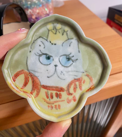 景德镇原创陶瓷 贰毛酱 陶瓷杯垫 猫猫公举...