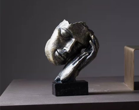 北欧沉默是金人物人脸摆件树脂工艺品创意艺术...