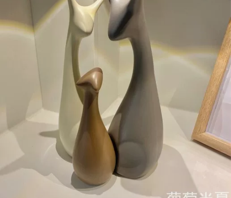 【清仓价3个！】一家三口鹿家居客厅摆件陶瓷...