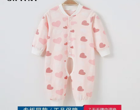 品牌折扣店撤柜新生婴儿秋季款开档棉宝宝爬爬...