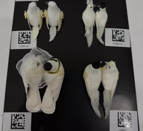 白色婚礼系列仿真小鸟装饰品设计，喜欢欢迎大...