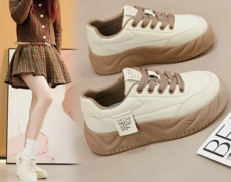 【厂家直销】明星同款厚底面包鞋2023秋冬...