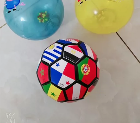 哈哈球2号认知足球世界杯国旗图案儿童亲子户...
