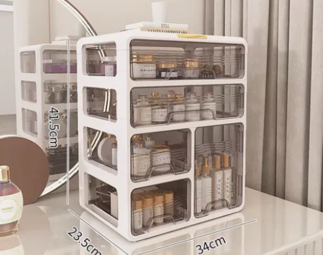 全新包邮化妆品收纳盒防尘大容量家用客厅桌面...