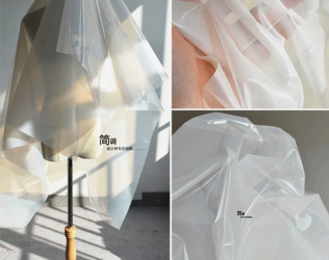 牛奶白色半透明tpu面料雾面薄膜风雨衣包袋...