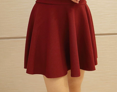 韩范女装半身裙短裙子高腰蓬蓬裙伞裙百褶 感...