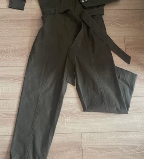 HM  墨绿色牛仔连体工装裤 160/80...