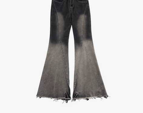 全新 BN79 微喇叭毛边设计感拖地牛仔裤...