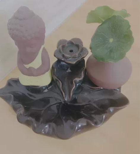 创意小花器花插花瓶倒流香炉紫砂观沧海高山流...