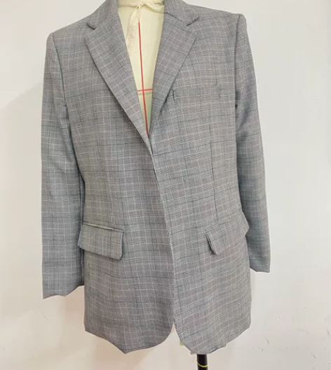 工艺课男西装平驳领，共四口袋，外三内一(偏...