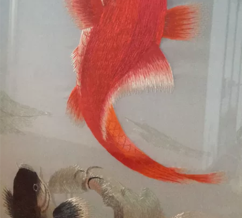 闲置精品手工苏绣画品，鲤鱼跳龙门，适合家有...