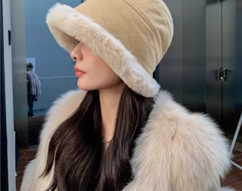 【网红同款渔夫帽】秋冬加厚毛绒保暖渔夫帽女...