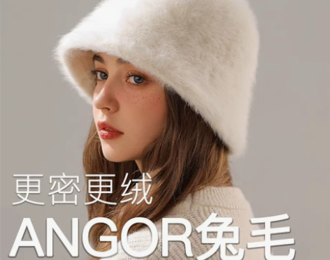 FADEYI女冬季大头围兔毛毛绒帽子秋冬季...