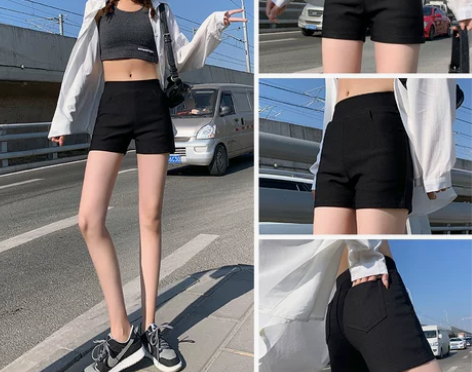 打底短裤女防走光安全裤可外穿配卫衣T恤黑色...