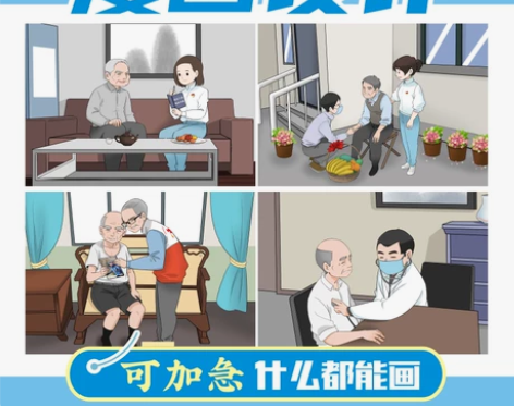 企业单位商业卡通动漫插画插图设计 代画四格...