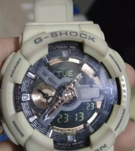 卡西欧 表带氧化指针损坏（自己修）时间准确...