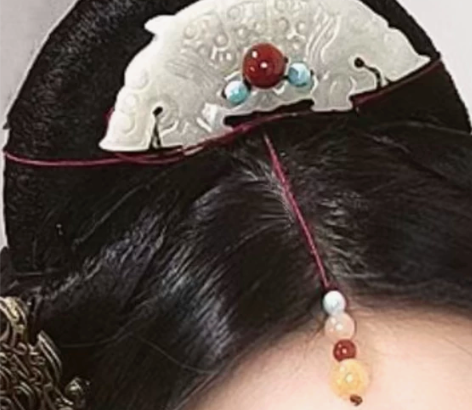 战国袍头饰带红绳额间小珠坠子 【接定制】5...