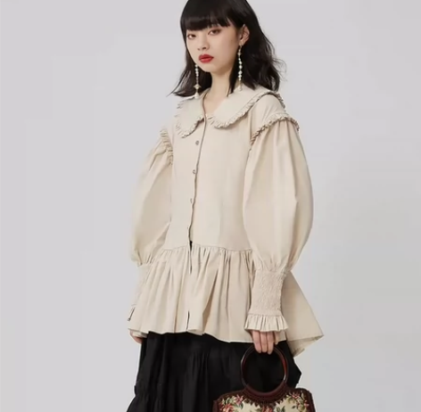 蜜汁原创《少女革命》小系列设计感娃娃领荷叶...