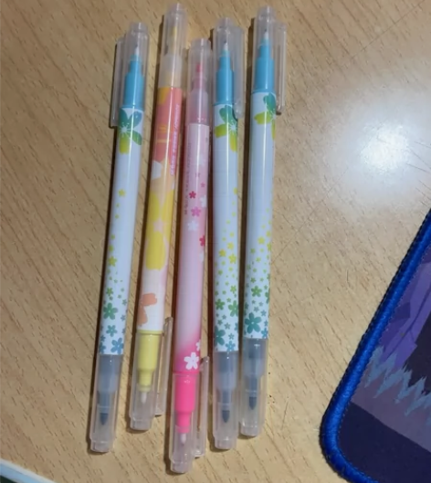 出闲置 彩色双头手帐笔，全新 单头毛笔头水...