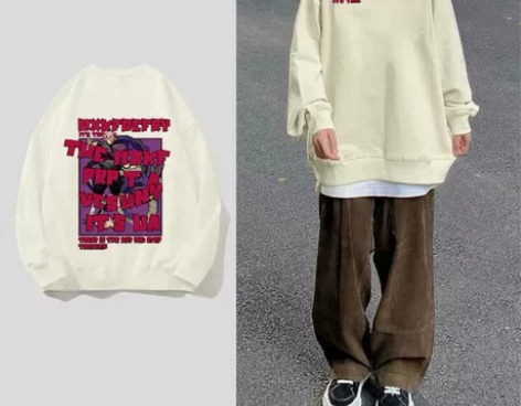 R0101#学院风小众字母印花设计感加绒加...