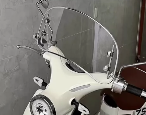 复古摩托车改装加装前挡风玻璃挡风板，小牛、...