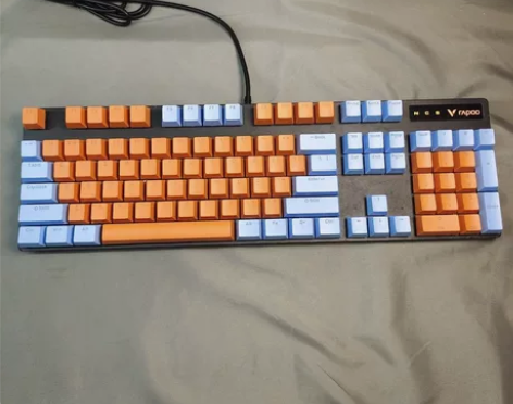 雷柏v500 pro104键机械键盘茶轴青...