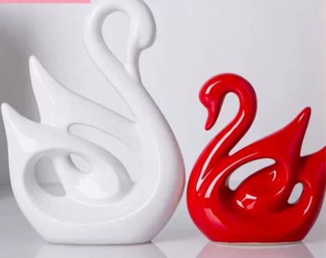 现代简约创意天鹅摆件家居装饰品客厅酒柜电视...