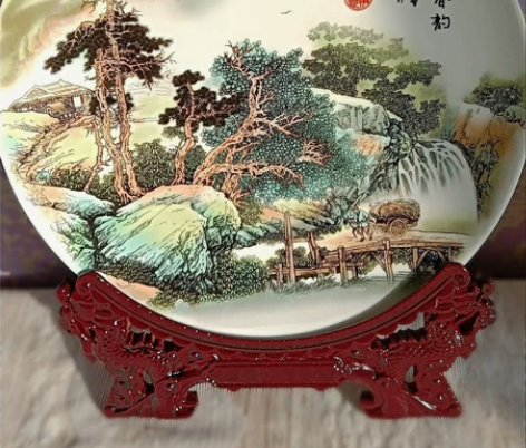 瓷板画山涧春韵陶瓷摆件景德镇陶瓷工艺品摆件...