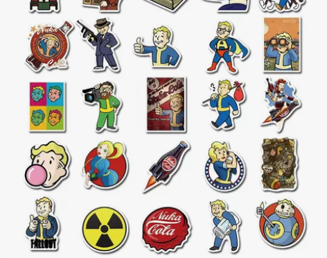 包邮50张辐射避难所游戏贴纸行李箱笔记本手...