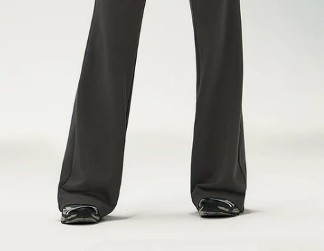 美式复古辣妹微喇叭瑜伽灰色运动卫裤女秋冬抽...