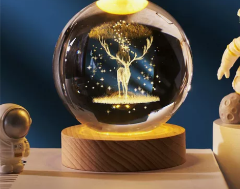 【捡漏清货】发光创意小夜灯玻璃水晶球女生生...