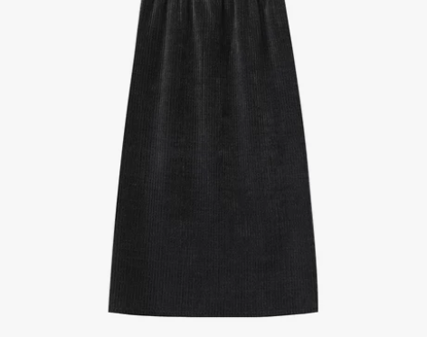 阿一 雪尼尔坑条半身裙女高腰秋冬宽松显瘦开...