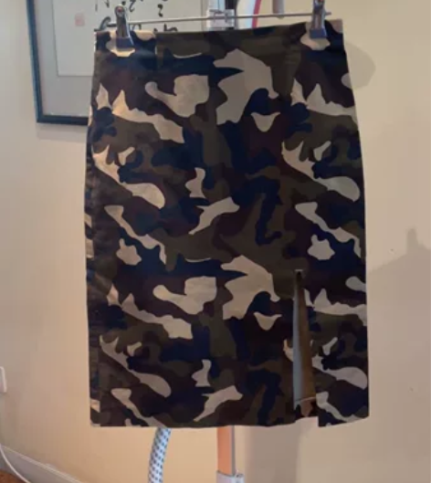 正品欧时力Ochirly迷彩图案包臀短裙 ...