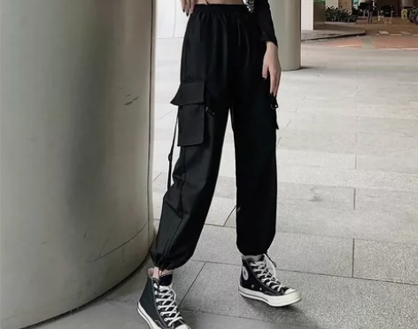 工装裤女宽松韩版春夏新款束脚裤子女学生in...