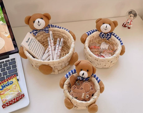 【清5个9.9元亏本包邮】 收纳筐可爱小熊...