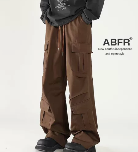 ABFR美式复古工装裤秋冬美拉德穿搭情侣高...