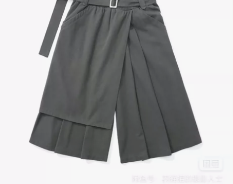 闲置 UNVESNO日系古着裤子裙裤宽松夏季短裤日式八分阔腿...