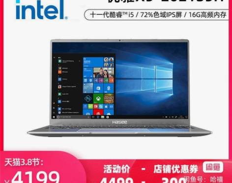 Hasee/神舟 笔记本电脑  优雅X5-2020A3 个人...