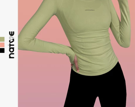 超显瘦长袖速干健身衣女跑步运动上衣女健身瑜...