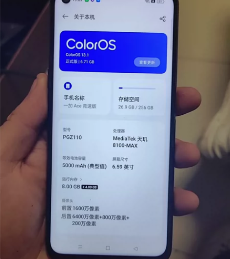 一加ACE竞速版  8+256  处理器天...