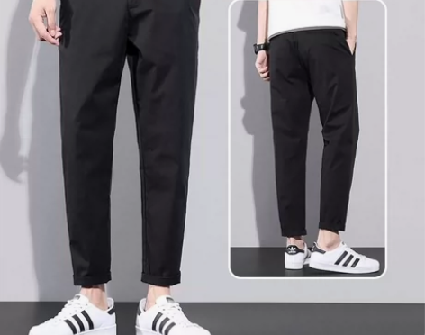 休闲裤男夏季薄款运动冰丝九分裤宽松36码 ...