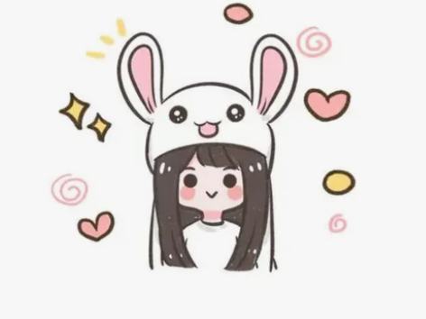 Q版手绘头像蜡笔风可爱卡通情侣画像定制漫画...